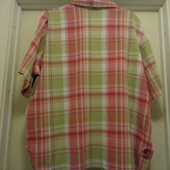 PRETTY IN PREPPY PLAID LADY BLOUSE BY ALLISON DAILY 22 W - Picture 3 of 10